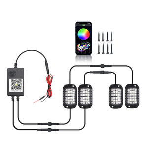 Lentille 3D ROCK Light LED Lumière de châssis de voiture RVB APP + Télécommande Lumière d'ambiance de voiture Lumière de châssis de véhicule tout-terrain - Product Image 6