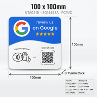 Carte NFC personnalisée pour avis Google, carte NFC en acrylique PCPVC NTAG215, code QR, évaluation par tapotement, ISO14443A, étanche