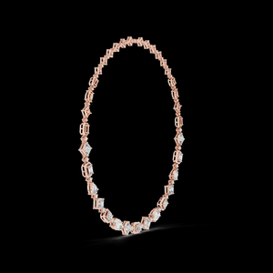 Collier chaîne à maillons en or rose plaqué, diamant de laboratoire géométrique, élégance moderne, éclat intemporel, luxe quotidien, mariage, fête - Product Image 2