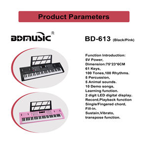 BD MUSIC BD-613 휴대용 디지털 피아노 전자 키보드 장난감 <span class=keywords><strong>61</strong></span>키 전자 오르간 악기 - Product Image 3