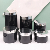 Récipient de pot cosmétique en plastique PET avec capuchon doré ou argenté, couleur ambre, bleu, vert, noir, 50g, 100g, 200g, 250g, 500g