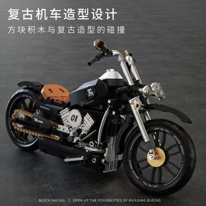 Tuomu T1007 Hanlei Retro Motorcycle Building Block Model Plastic Educational Toy Gift for Children 400-800 Pieces - Product Image 3
