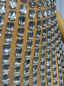 Novance Rhinestone 147 kolsuz pullu Mini elbise trendi <span class=keywords><strong>2025</strong></span> elbise kokteyl ile Rhinestone v yaka kulübü elbiseler seksi kadın giyim - Product Image 4