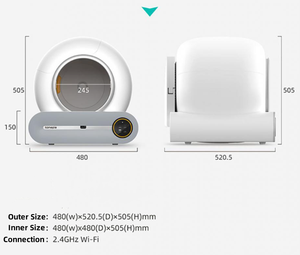 Litière automatique intelligente PetFit pour chat, capacité de 65 L, capteur infrarouge WiFi, écologique, sans poussière, contrôle des odeurs, design peu encombrant - Product Image 5