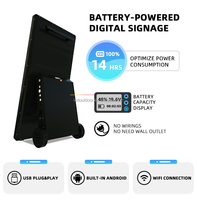 Ruedas de suelo 4K Batería doble Reproductor Lcd de 43 pulgadas Panel impermeable Señalización Pantalla de publicidad móvil al aire libre