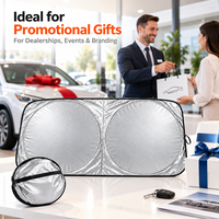 Pare-soleil pliable personnalisé pour pare-brise de voiture, double anneau réfléchissant argenté, couverture de fenêtre avant 150x70cm pour cadeaux promotionnels automobiles