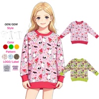 Sweat-shirt à col rond en molleton bouclette pour bébés et enfants, motif fantôme d'Halloween personnalisé, collection automne-hiver, vente en gros