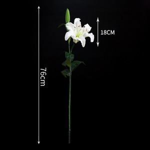 KEWEI <span class=keywords><strong>T669</strong></span> Fleurs de lys artificielles au toucher réel de luxe Décor floral rose pour mariage Présentoirs à la maison - Product Image 4