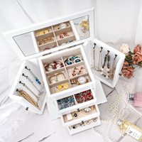 Vente chaude Vintage Bois Coffre Au Trésor Art Style Bibelot Boîte pour Bijoux Stockage Artisanat Organisateur pour la Fête Des Mères