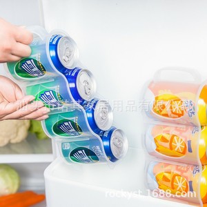 Plastic Refrigerator Beverage Storage <b>Rack</b> 4 Compartment With Handle For Sorting <b>Drinks</b> And Daily Necessities - Product Image 5