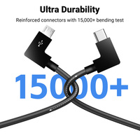 Câble USB de télécommande de drone à angle droit Câble de contrôleur de drone Micro USB Type-C 8Pin