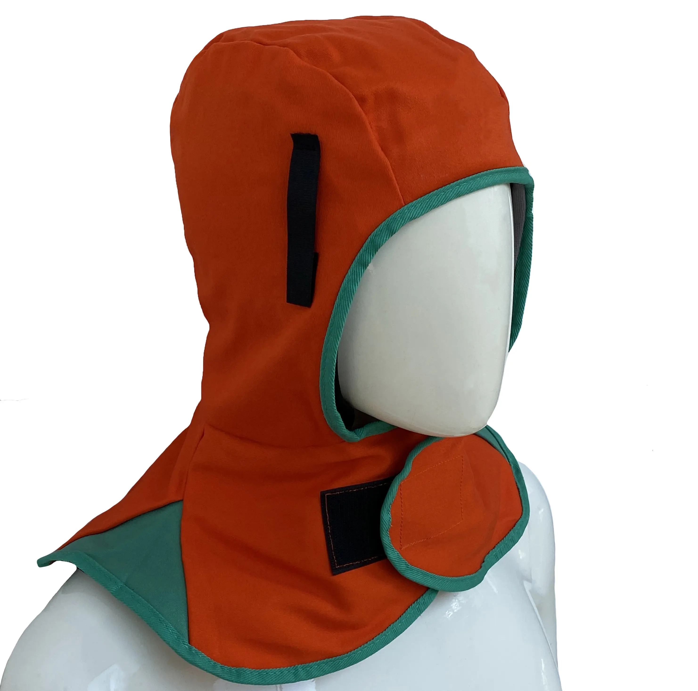 FR Schweiß hut Orange Farbe Flamm hemmendes Schweißen Fackel haube Hals Schutzhelm Kopf Sicherheits kappe
