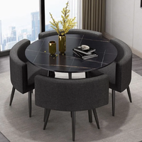 Ensemble table et chaises de salle à manger en marbre moderne pour réception, négociation, bureau de vente, table à manger 4 personnes, petite table de luxe légère