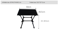 Table de camping pliante carrée en aluminium, pliable et portable pour l'extérieur, avec logo personnalisé, réglable en hauteur