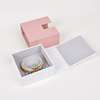 Boîte à bijoux économique multifonctionnelle pour bracelets, boucles d'oreilles, colliers et bagues, en carton personnalisé avec tiroir et doublure en velours