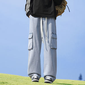 Pantalones de verano finos americanos personalizados con logo, pantalones juveniles holgados para hombre, pantalones de verano para hombre, pantalones casuales y frescos para hombre - Product Image 3