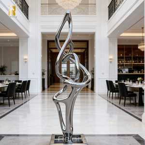Escultura Abstracta de Acero Inoxidable de Diseño Moderno y Popular de RELONG para Decoración de Salones de Restaurante - Product Image 1