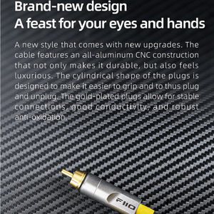 FiiO LR-RCA5M 0.8m Audio &amp; Video Coaxial Cable 6.5mm <strong>RCA</strong> Male <strong>RCA</strong> Male Straight Plugs Silver-Plated Pure Copper 5N Wire Diameter - Product Image 4