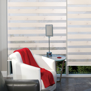 Persianas Enrollables Zebra Eléctricas Integradas con Estampado Multicolor y Tela 100% Poliéster para Ventanas - Product Image 5
