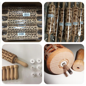 Rouleau à pâtisserie en bois gravé pour Noël et rouleau à pâtisserie gravé en relief avec emporte-pièce gratuit pour la <span class=keywords><strong>d</strong></span>écoration de biscuits - Product Image 6