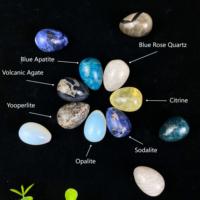 Huevos de Cristal Pulido de Alta Calidad al por Mayor, Cuarzo Rosa Azul, Citrino, Apatita, Ágata Volcánica, Huevos de 3 cm para Sanación y Decoración del Hogar