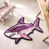 Tapis tufté à la main en forme de requin personnalisé, tapis de sol décoratif en acrylique de forme irrégulière pour salle de jeux, chambre à coucher, décoration intérieure