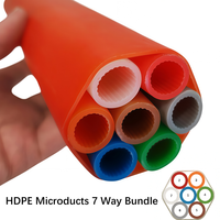 Tubo flexible de microductos de alta presión de 7 vías, tubo de HDPE para soplado de aire a larga distancia, 25/20 mm, 25/21 mm, fibra acanalada de baja fricción