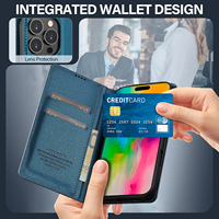 Étui de téléphone portefeuille magnétique en cuir pour iPhone 17 AIR 16 Pro Max 14 13 Samsung S25 Edge S24 Ultra A16 A36 A56 Card Slot Book Case