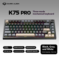 Dark F75PRO RGB USB Wired E-Sports Mechanical Keyboard 98 Keys Black Switch Three-Mode Engraved Side Keycap for Computer Gaming