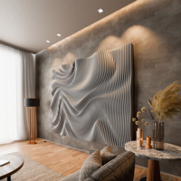 Panneaux muraux en bois paramétriques 3D sur mesure, insonorisés, art mural ondulé, taille personnalisée, installation facile, panneaux muraux pour télévision pour intérieurs de luxe