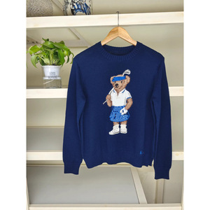 2026 <span class=keywords><strong>Ralf</strong></span> RL Automne/Hiver – Pull en maille à col rond, doublure en laine mohair, manches longues, style britannique ample, brodé, pour jeune public - Product Image 2