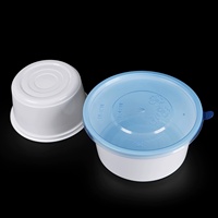 Vente en gros 35oz /1000ml Récipient alimentaire jetable allant au micro-ondes Bol en plastique PP à emporter avec couvercle pour soupe de repas