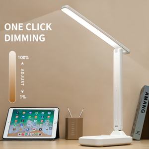 Lampe de bureau USB à intensité variable, lampe de nuit pliable moderne avec corps en ABS, trois couleurs pour la lecture et l'étude, alimentée par batterie - Product Image 1