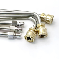 Lance de pulvérisation haute pression en acier inoxydable à angle coudé, raccord rapide 1/4, multi-spécifications, accessoire de nettoyage pour laveuse, approvisionnement en vrac