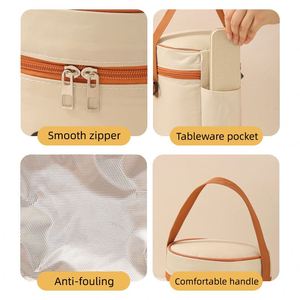 Sac à lunch isotherme en gros d'usine, sac bento en tissu Oxford, conteneur alimentaire thermique, boîte bento portable pour le bureau, l'école et les pique-niques - Product Image 6