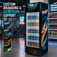 Vitrine Réfrigérée Commerciale à Refroidissement Direct Certifiée CE, Réfrigérateur Vertical à Porte Vitrée Simple pour Boissons, Métal et Marbre, pour l'Exportation
