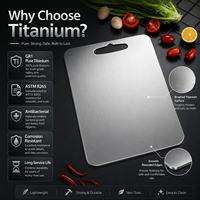Tabla de Cortar de Titanio Puro GR1, Cumple con ASTM B265 y FDA, Libre de Microplásticos, Antibacteriana, para Cocina, Personalizable, Venta al Por Mayor, OEM