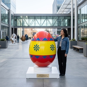 Custom Fiberglass Easter <b>Egg</b> Sculpture Large FRP Hand-painted Colorful <b>Egg</b> Statue for Shopping Mall Atrium <b>Decoration</b> Props - Product Image 6