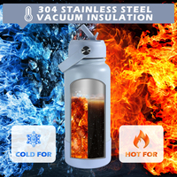 Bouteille d'eau isotherme en acier inoxydable avec logo personnalisé, 18 oz et 32 oz, pour la gym et le sport, avec fond en silicone et paille rabattable