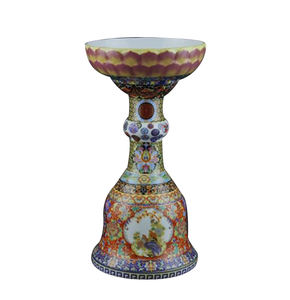 Bougeoir en céramique en porcelaine de la Famille de la <span class=keywords><strong>dynastie</strong></span> <span class=keywords><strong>Qing</strong></span>, Vase d'art de Table, chandelier de décoration de maison - Product Image 1
