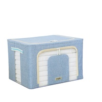 Organisateur de placard pliable en tissu cationique 66L avec cadre métallique, étanche en PVC, poignée durable, conteneurs de rangement en tissu épais