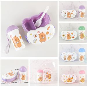 Cute Cartoon <b>Lunch</b> Box <b>Set</b> Egg Shape With Water Bottle For Kids School Picnic - Product Image 2