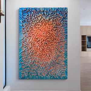 Arte Geométrico <span class=keywords><strong>3D</strong></span> de Madera para Pared, Tallado a Mano, Decoración Artística, Decoración de Pared de Madera - Product Image 6