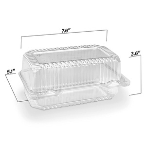 Plateaux à emporter en plastique 9x5 pouces, conteneurs à Dessert, récipient alimentaire à charnière en plastique - Product Image 1