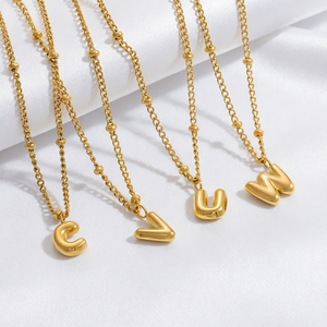Collar con Colgante de Letra en Acero Inoxidable Chapado en Oro de 18K, Cadena de Eslabones Moderna, Gargantilla para Mujer, Regalo para Fiesta - Product Image 1