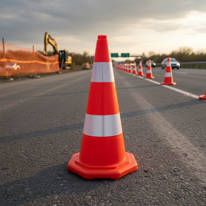70 cm PVC Traffic Cone with Double Reflective Octagonal Design for <b>Roadway</b> <b>Safety</b> Featuring PC Reflective Tape Material - Product Image 3