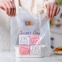 Sac à gousset latéral en plastique transparent LOGOTakeaway personnalisé pour salade pain grillé gâteau oeuf tarte sushi lait emballage alimentaire