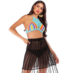 Фабричные милые женские сексуальные синие ауры ручной работы крючком пляжные микро бикини топы - Product Image 2