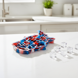 Gran oferta, forma creativa de EE. UU., mapa, bandeja de cubitos de hielo de silicona, fabricante de bloques de hielo casero para niños, fiesta para adultos, bar, tiempo, molde de hielo de silicona - Product Image 1