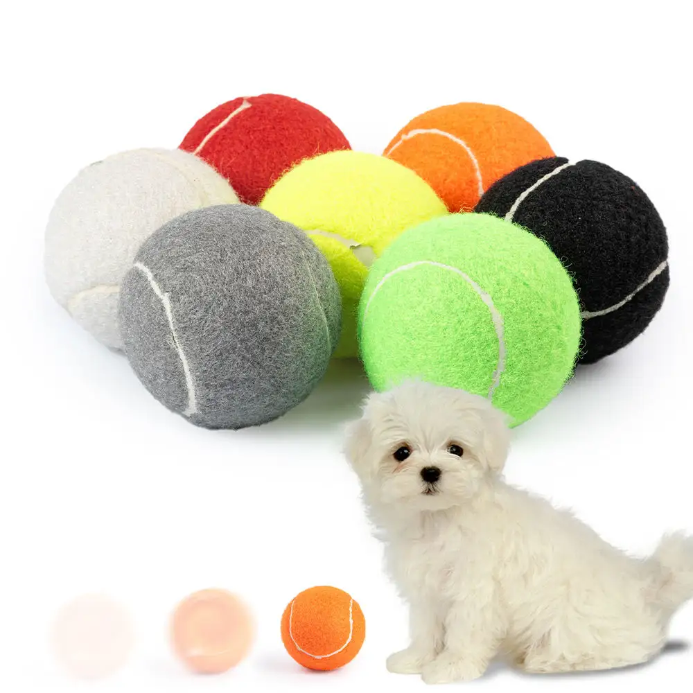 Pet Dog giocattolo di gomma palla da Tennis giocattolo da masticare alto rimbalzo palla di gomma cane per cane